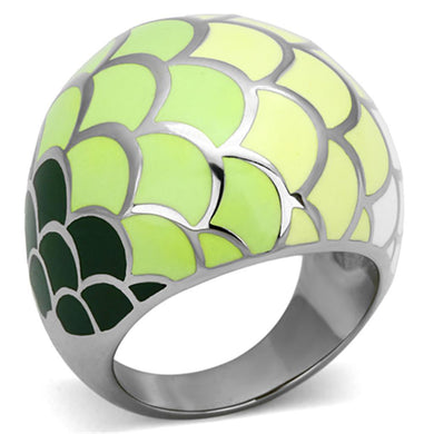 Womens Rings High polished (no plating) Stainless Steel Ring with Epoxy in Multi Color TK1174 - Jewelry Store by Erik Rayo