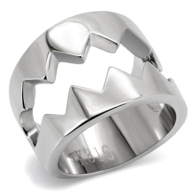 Womens Rings High polished (no plating) Stainless Steel Ring with No Stone TK143 - Jewelry Store by Erik Rayo