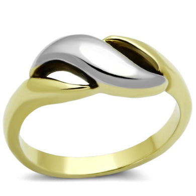Womens Rings Two-Tone IP Gold (Ion Plating) 316L Stainless Steel Ring with No Stone TK1089 - Jewelry Store by Erik Rayo