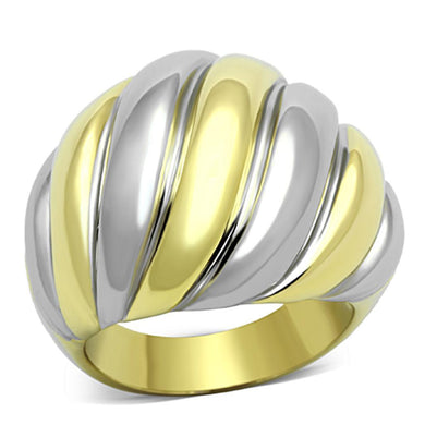 Womens Rings Two-Tone IP Gold (Ion Plating) 316L Stainless Steel Ring with No Stone TK1219 - Jewelry Store by Erik Rayo