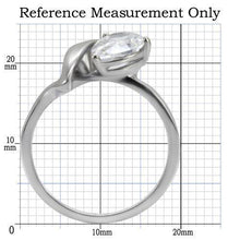 Load image into Gallery viewer, Womens Silver Ring High polished (no plating) Stainless Steel Ring with AAA Grade CZ in Clear TK067 - Jewelry Store by Erik Rayo
