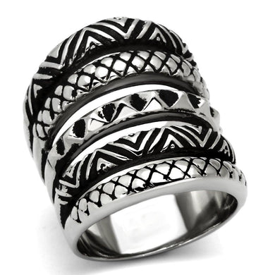 Womens Silver Rings High polished (no plating) Stainless Steel Ring with No Stone TK1008 - Jewelry Store by Erik Rayo
