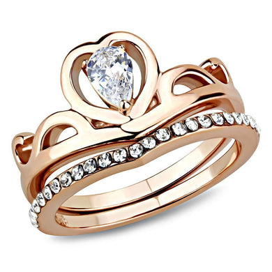 Anillo de Compromiso Boda y Matrimonio con Diamante Zirconia Para Mujeres Color Oro Rojo Baku - Jewelry Store by Erik Rayo