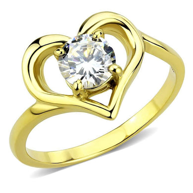 Anillo de Compromiso Boda y Matrimonio con Diamante Zirconia Para Mujeres Corazon de Oro - Jewelry Store by Erik Rayo