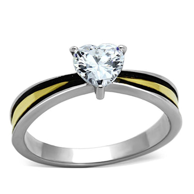 Anillo de Compromiso Boda y Matrimonio con Diamante Zirconia Para Mujeres Dos Tonos TK1283 - Jewelry Store by Erik Rayo